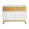 **Commode moderne en bois avec tiroirs et façades en bambou**