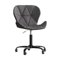 **Titre technique : Chaise de bureau ergonomique en tissu gris avec base pivotante et roulettes**