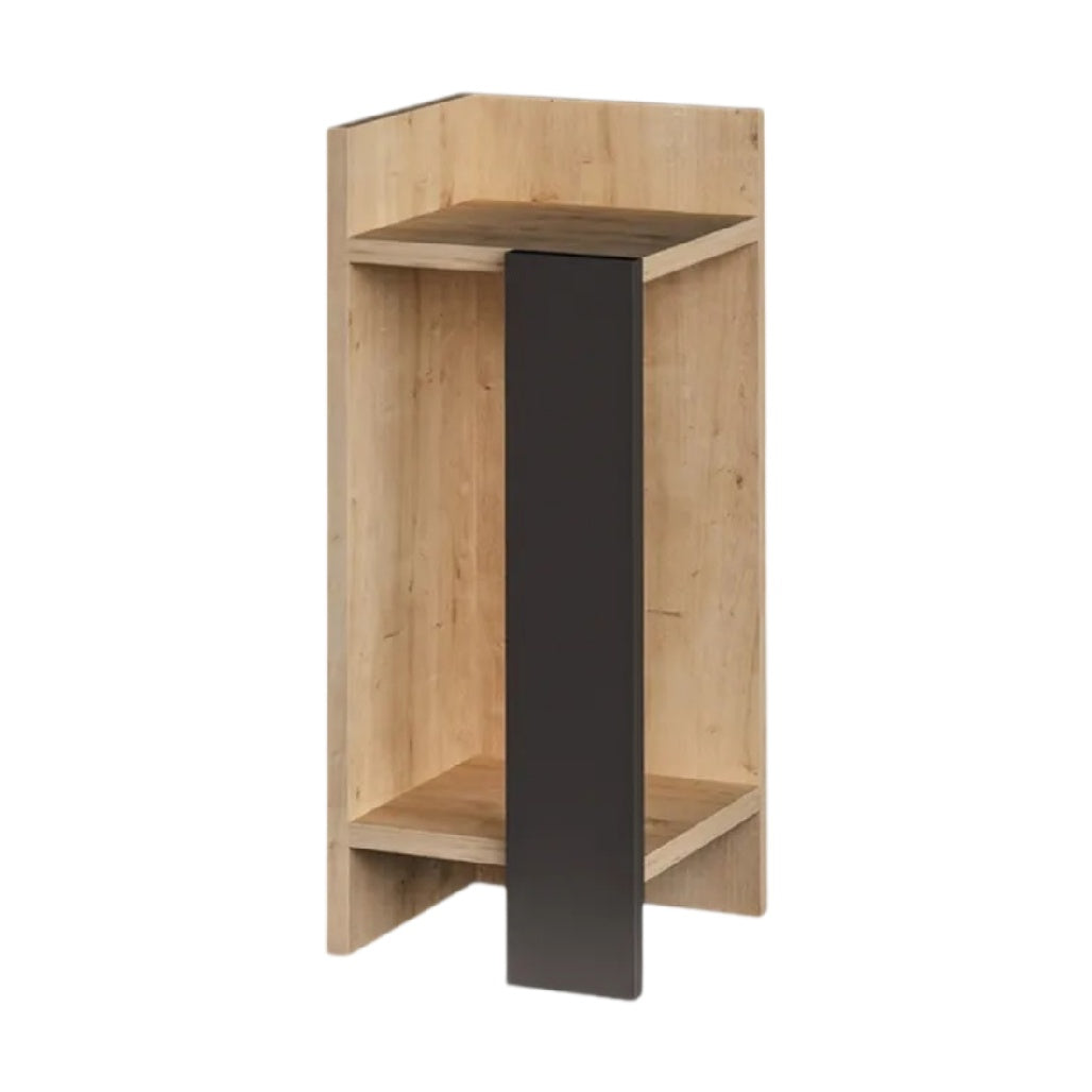 **Étagère d'angle en bois et métal**