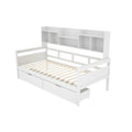 **Lit d'enfants en bois blanc avec rangement intégré**